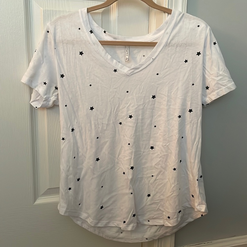 White T-shirt with Black Stars